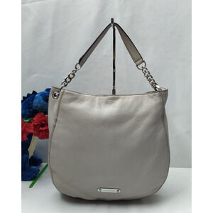 Michael Kors Gray Pebbled Leather Zipper Closure Hobo Shoulder Bag